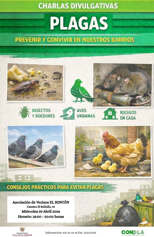 Charla divulgativa: “Plagas: prevenir y convivir en nuestros barrios”