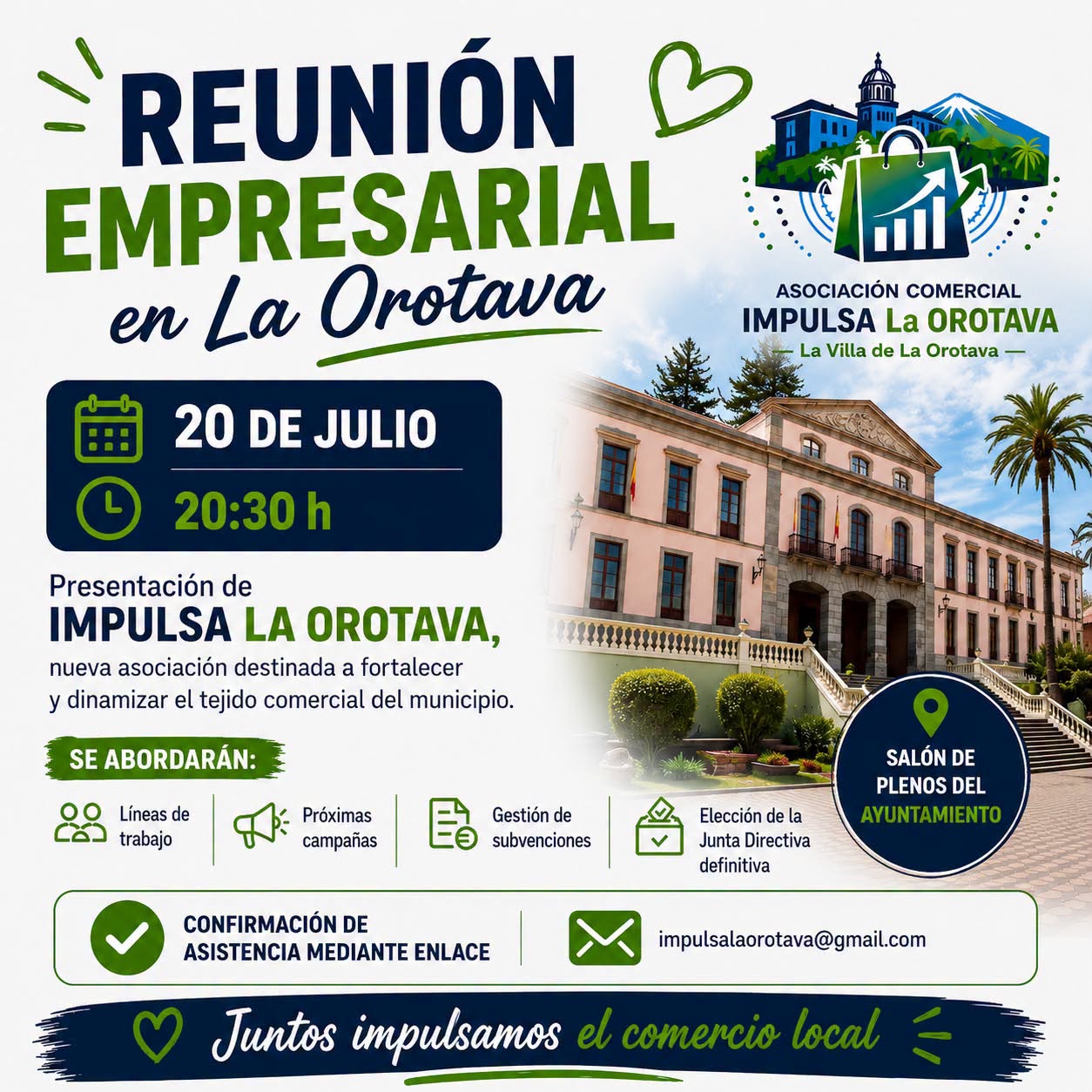 Reunión empresarial y presentación de Impulsa La Orotava
