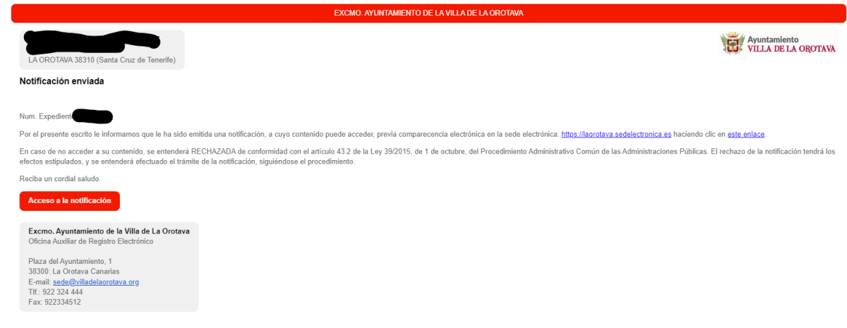 Correo electrónico de notificación de la emisión del certificado