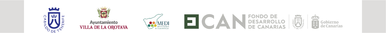 Logos Cabildo de Tenerife, La Orotava, MEDI, Fondo de Desarrollo de Canarias, Gobierno de Canarias