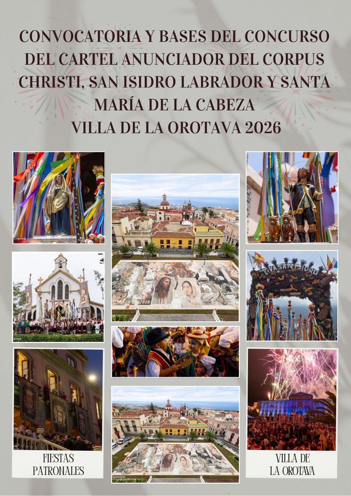 La Orotava convoca el concurso del cartel anunciador de sus fiestas patronales