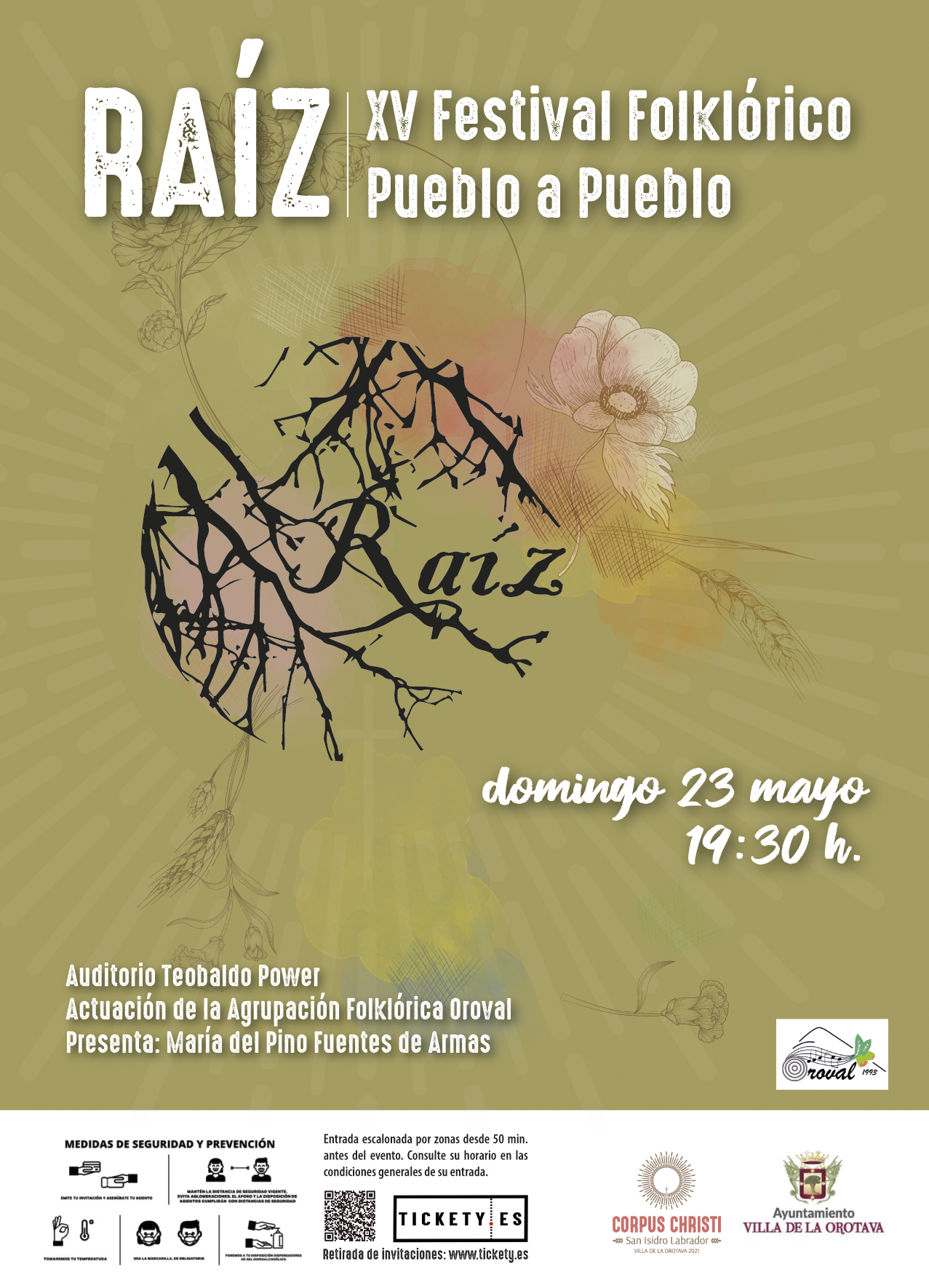 El acto tendrá lugar el próximo 23 de mayo (19:30 horas), en el Auditorio Teobaldo Power, dentro del programa de las Fiestas Patronales de la Villa de La Orotava