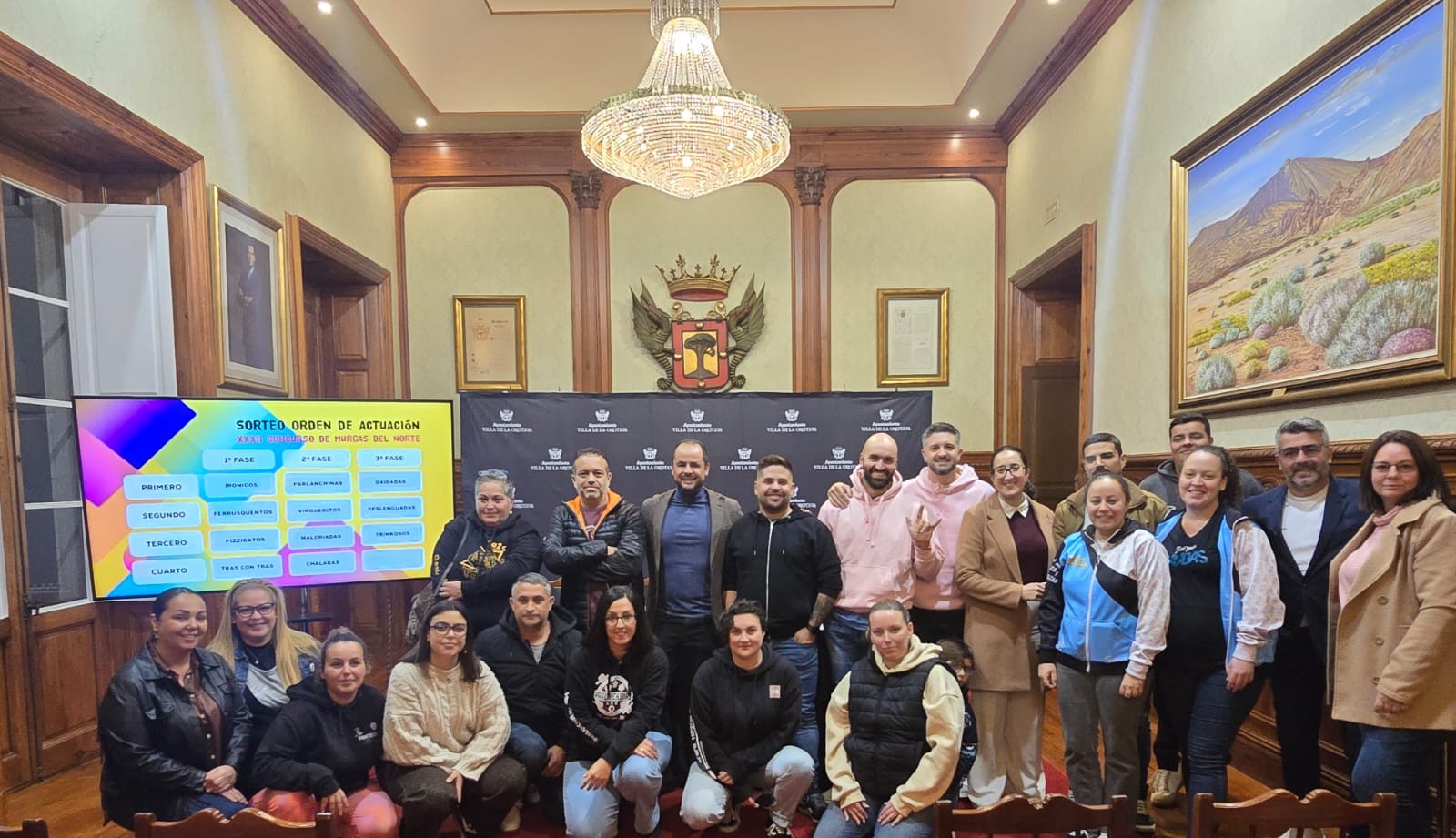 El ayuntamiento de La Orotava acogió el orden del sorteo para la participación en el Concurso de Murgas del Norte 2026