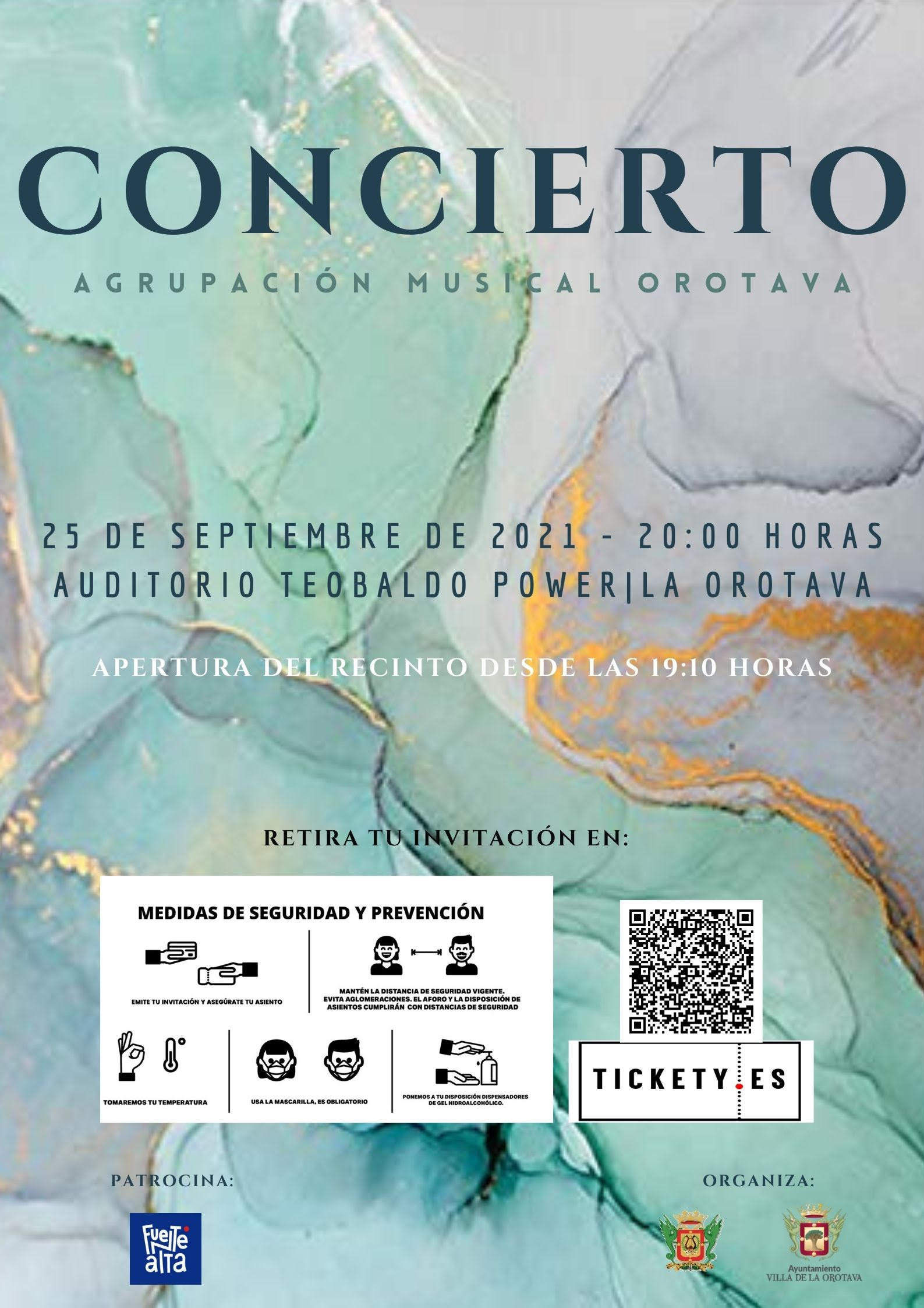 El concierto tendrá lugar el próximo 25 de septiembre, a partir de las 20:00 horas, en el Auditorio Teobaldo Power