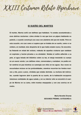 (2) Segundo Premio Categoría A - María Novelle Álvarez (El sueño del martes)