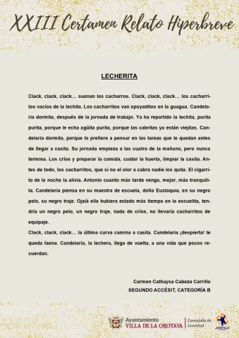 (8) Segundo accésit Categoría B - Carmen Cathaysa Cabeza Carrillo (Lecherita)