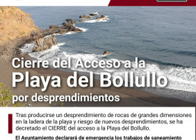 Cierre del acceso a la Playa del Bollullo por desprendimientos