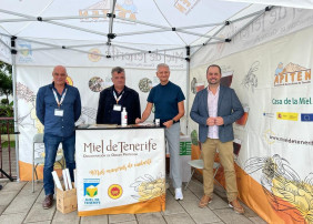 Organizadores de miel de Tenerife Junto al Alcalde y al Concejal Alexis Pacheco Luis