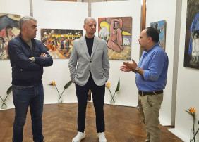 El alcalde de La Orotaca visitó la Exposición del artista villero Antonio Otazzo 
