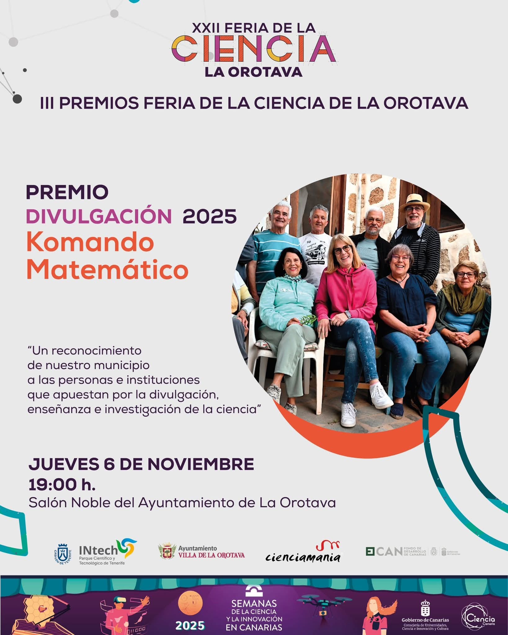 Acto de entrega de los III Premios Feria de la Ciencia La Orotava 2025 ...