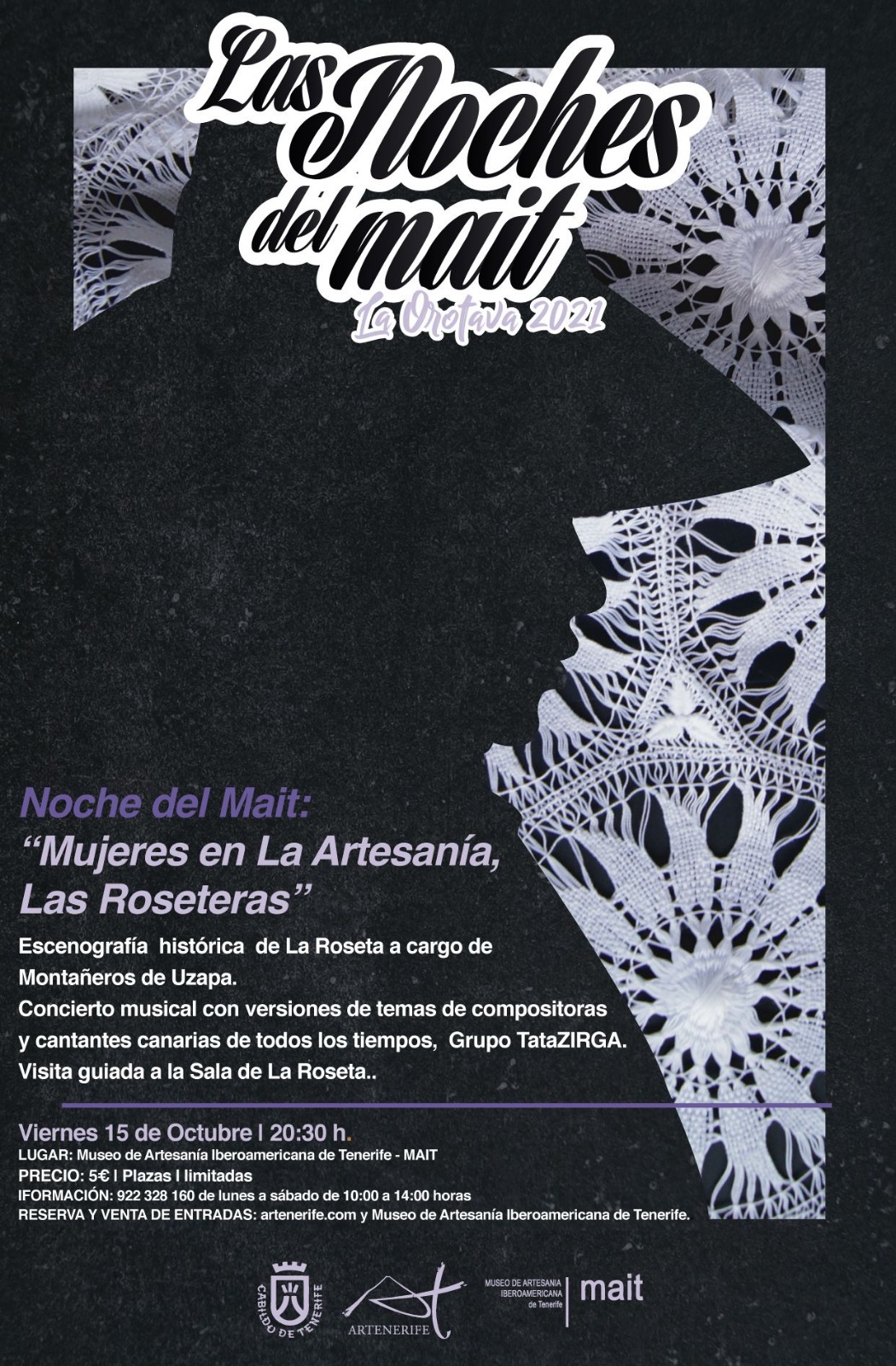 El acto tendrá lugar el próximo 15 de octubre, a partir de las 20;30 horas, en las dependencias del Museo de Artesanía Iberoamericana de Tenerife en La Orotava, dentro del programa de ‘Las Noches del MAIT’