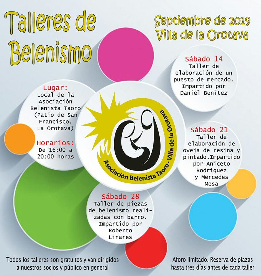 La Asociación Belenista Taoro organiza unos talleres de Belenismo en septiembre 