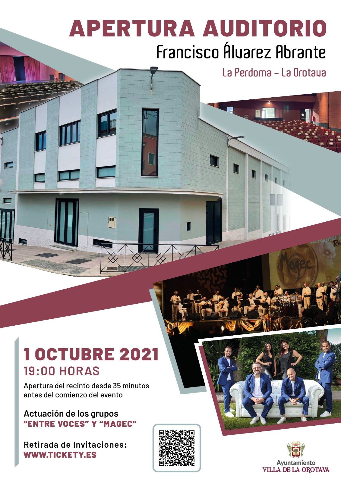 El antiguo Cine de La Perdoma albergará las actuaciones musicales de los grupos 'Magec' y 'Entre Voces' este viernes 1 de octubre, a partir de las 19:00 horas