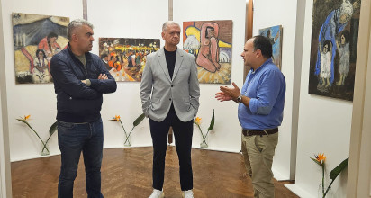 El alcalde de La Orotaca visitó la Exposición del artista villero Antonio Otazzo 