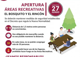 Este sábado se abren las áreas recreativas de El Bosquito y El Rincón