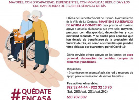 SERVICIO DE ATENCIÓN A DOMICILIO A PERSONAS NO ACOMPAÑADAS: MAYORES, CON DISCAPACIDAD, DEPENDIENTES, CON MOVILIDAD REDUCIDA Y LOS QUE HAN DEJADO DE RECIBIR EL SERVICIO DE DÍA