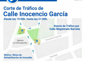 Corte de tráfico de la calle Inocencio García