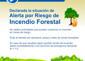 Declarada la situación de Alerta por Riesgo de Incendio Forestal